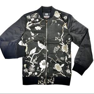 PERRUZO Men Golden Stitch Bomber Jacket 3XL